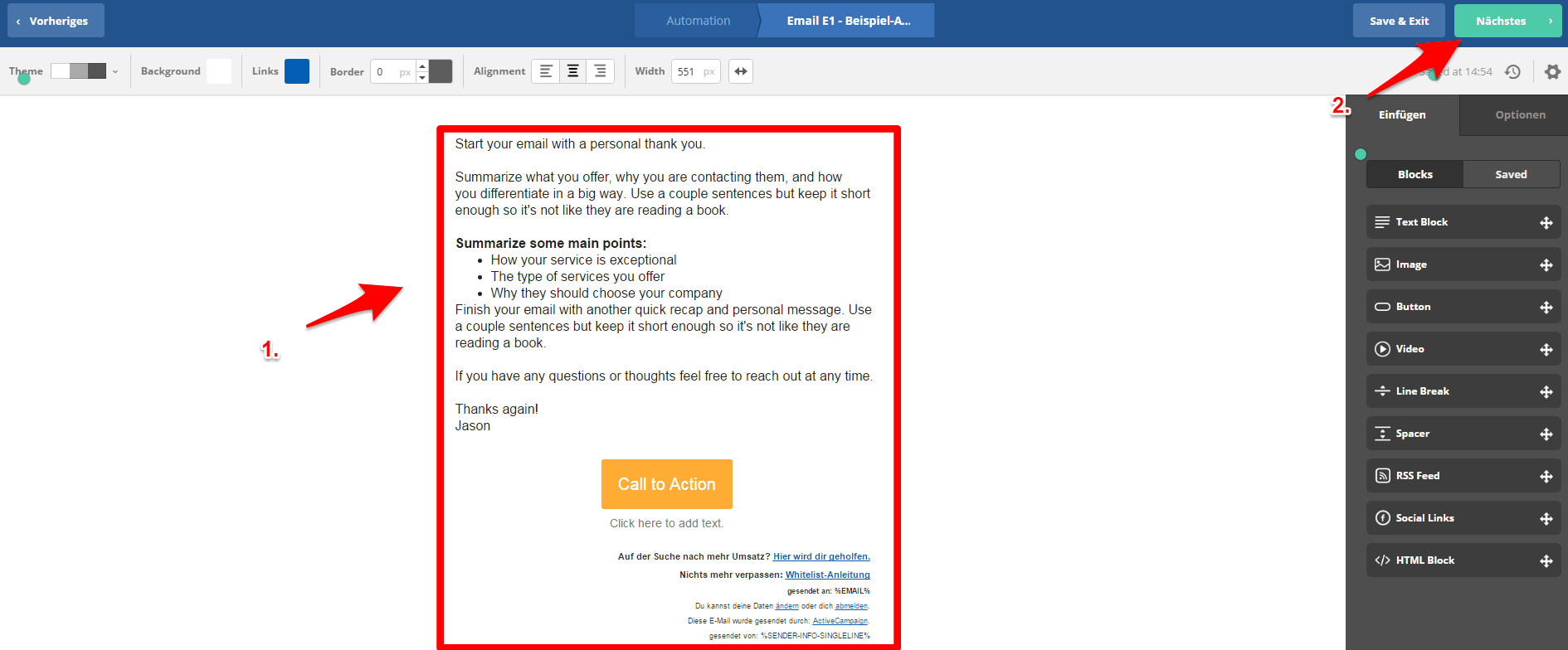 Autoresponder anlegen - Screenshot 5